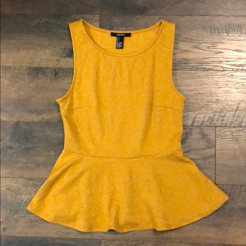 Yellow peplum tank